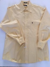 Mens Chaps Ralph Lauren Dress Shirt Solid Yellow Single Pocket Size 16 1/2 34/35
