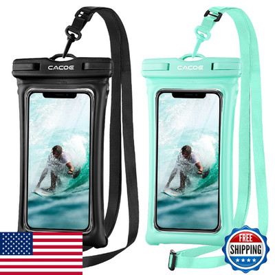 CACOE Floatable IPX8 Waterproof Phone Case 2 Pack - Up to 7'' w/ Lanyard