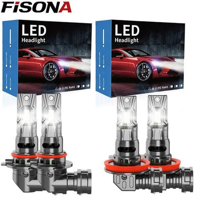 4x 9005+H11 Combo LED Headlight High Low Beam Bulbs Kit Super White Bright Lamps