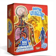 Human Anatomy Floor Puzzle For Kids Ages 6-8, 100-Piece 4 FT Tall Human Body Puz