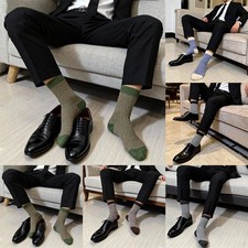 Mens Warm Socks Mid Length Elastic Wavy Print For Running Sports And Casual