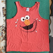 Vintage Sesame Place Sesame Street Elmo Tank Top Men’s XL Made In USA Red Muscle