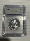 1961 ICG PR66 Franklin Half Dollar 50c US Silver 1961 PR-66 OGH Blast White