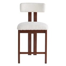 26.5'' Stylish Round Stools with Low Back - Comfortable Upholstered Seat & Black