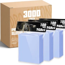 3000 Count MTG Card Sleeves Top Loaders for Trading Cards, Clear Baseball Card S