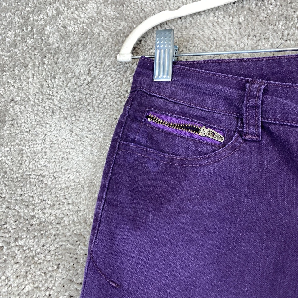 Pantalones de mezclilla City Streets de pierna recta para niños talla 5 púrpura tiro bajo 5 bolsillos Foto 3 de 4