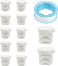 12 PCS Water Heater Drain Plug, 1/2 Inch NPT White Plastic Compatible with RV