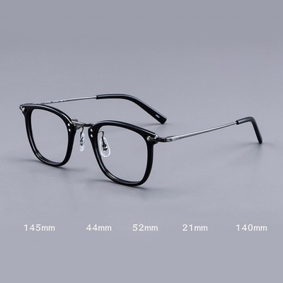 Men Square Full Rim Titanium Plate Eyeglass Frame Classical Retro Spectacles