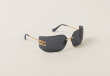 MIU MIU MU 54YS Gold Dark Grey Women's Luxury Sunglasses 80mm 5AK5S0