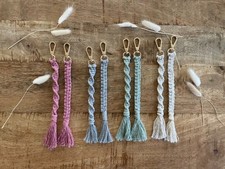 Handmade Macrame Keychain: Boho bag charm for keys, backpack, purse; gift/favor