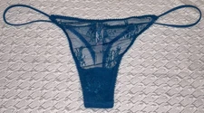 OUT FROM UNDER Sheer Floral Lace Teal Blue String Thong Panty Womens XL 8