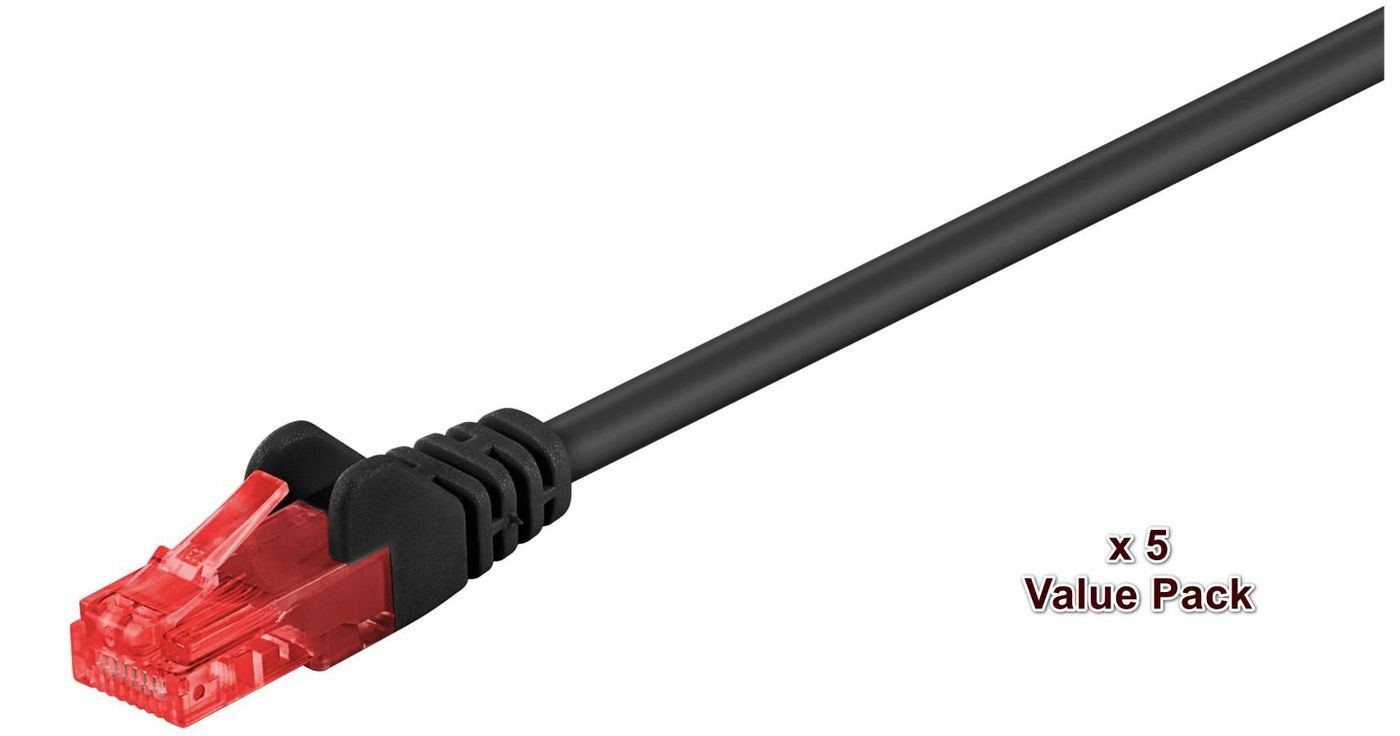 MicroConnect V-UTP615SVP U/UTP CAT6 15M Black 5 PACK