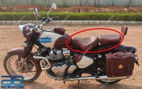 Vorne & Hinten Sitz Set Braune Farbe Leder FüR Royal Enfield Klassisch 650 S2U