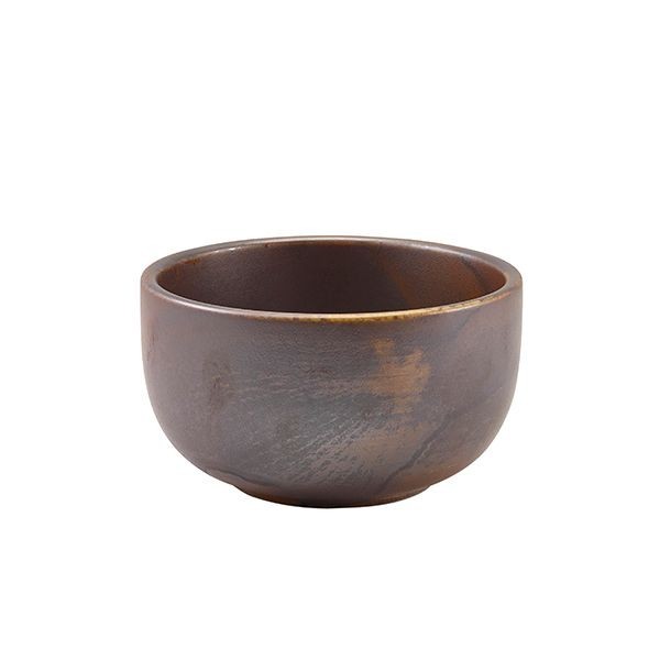 12.5cm RUSTIC COPPER ROUND BOWL TERRA PORCELAIN GENWARE - PACK 6