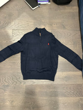 Polo Ralph Lauren Navy Quarter Zip Sweater Me...