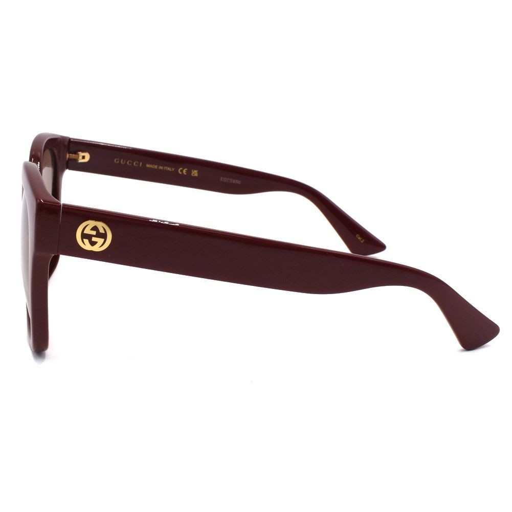 GUCCI GG1338SK 004 Burgundy Brown Asian Fit Unisex Sunglasses New Auth Italy thumbnail 3