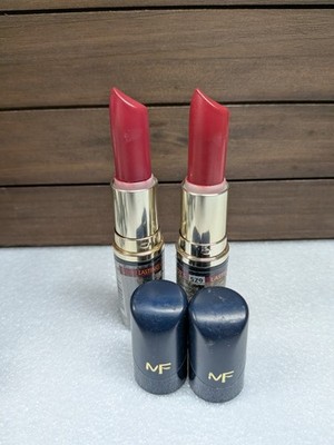 Lot ~2 Max Factor VINTAGE WINE 529/1320 Lasting Color Lipstick Discontinued FLAW