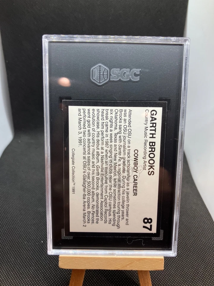 Garth Brooks 1991 Collegiate Collection Oklahoma State Card #87 SGC 9.5 Mint+🔥 - Image 2 of 2