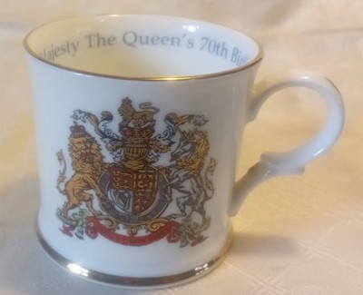Royal Crown Derby Queen Elizabeth II 70. Geburtstag 1996 Tasse Becher