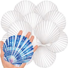 20 PCS 45" Large Scallop Shells Natural White For Baking Painting DIY Beach