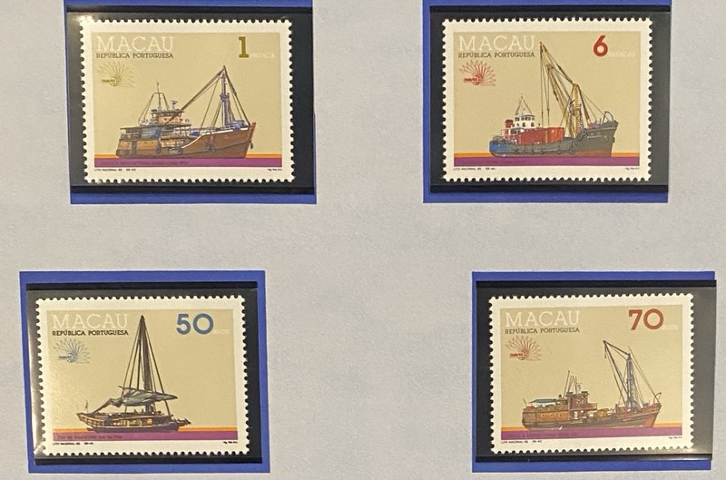 Macao Stamps # 518–5 21MNHOG Cargo Boats