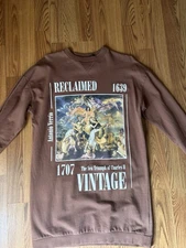 Reclaimed Vintage Graphic Tee Unisex Medium Long Sleeve Tall Fit Shirt
