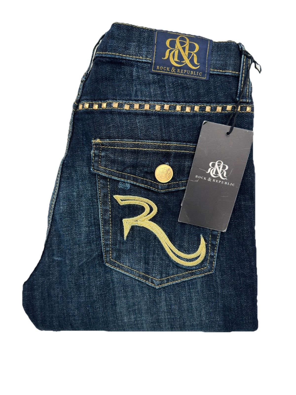 Rock Republic Kassandra Bootcut Jeans Womens Size 10 Dark Blue Denim New