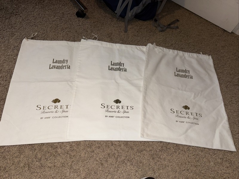 Secrets Resort And Spa Laundry Bag Lot Of 3