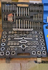 116 PCS Tap and Die Set Metric SAE Threading Tool Kit Bearing Steel Case