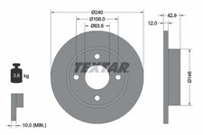 2x TEXTAR Bremsscheibe 92075303 für FORD MAZDA