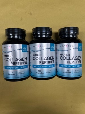 3 New NeoCell Marine Collagen Peptides - 120 Capsules Each Bottle Exp. 05/2028