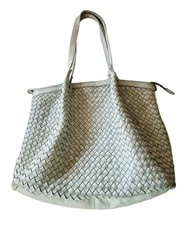 Vintage Sage Coloured Woven Leather Shoulder Purse