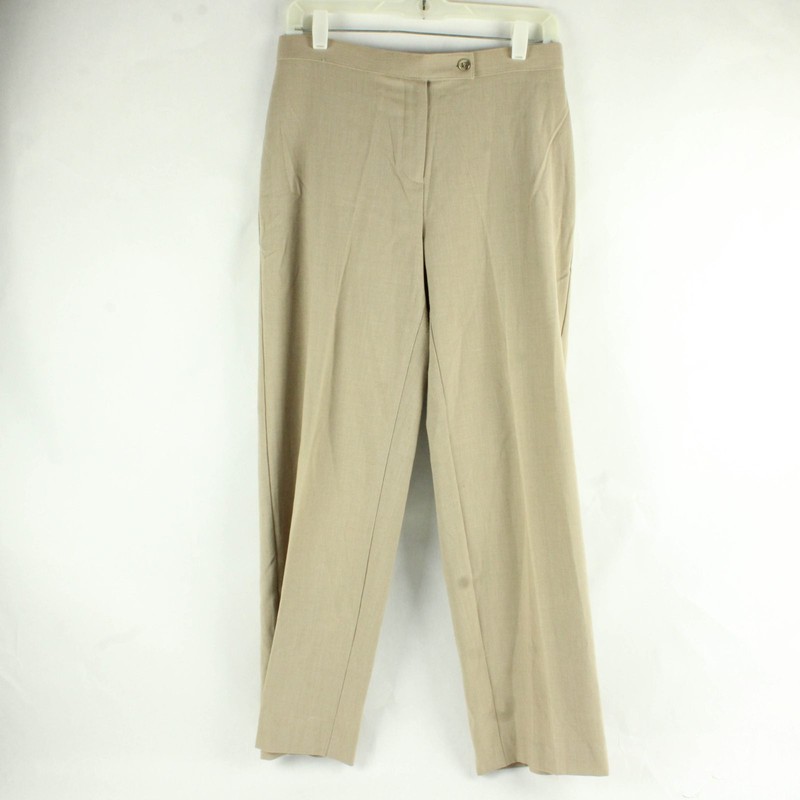 Briggs New York Beige Straight-Leg Slacks Women's Size 8P FLAWED