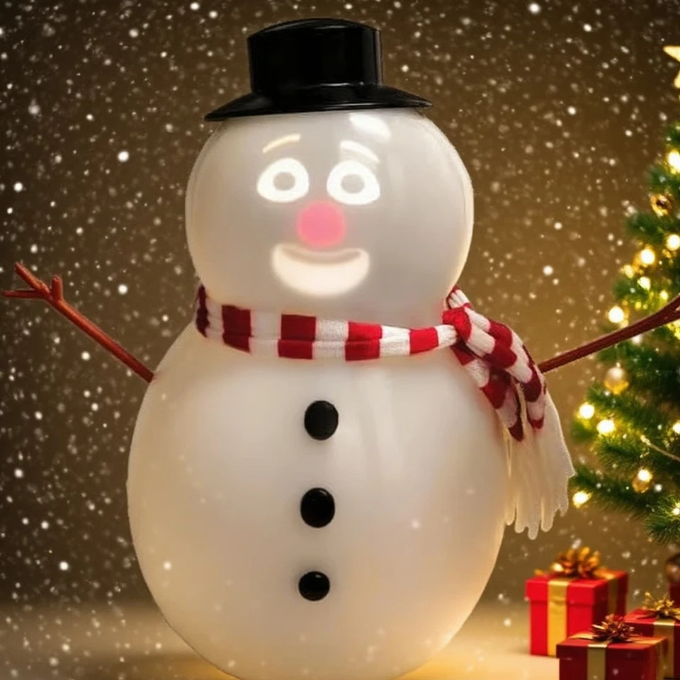 Boneco de neve animado piscando falando decoração de Natal com projetor e alto-falante integrados - Imagem 4 de 4