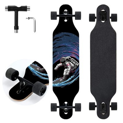 41'' Drop Through Longboard Skateboard, 9-Ply Maple Cruiser for Adults & Kids