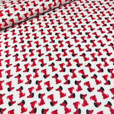 Red Dog Fabric BY THE 1/2 YARD, 100 Cotton Quilting and Sewing Fabric