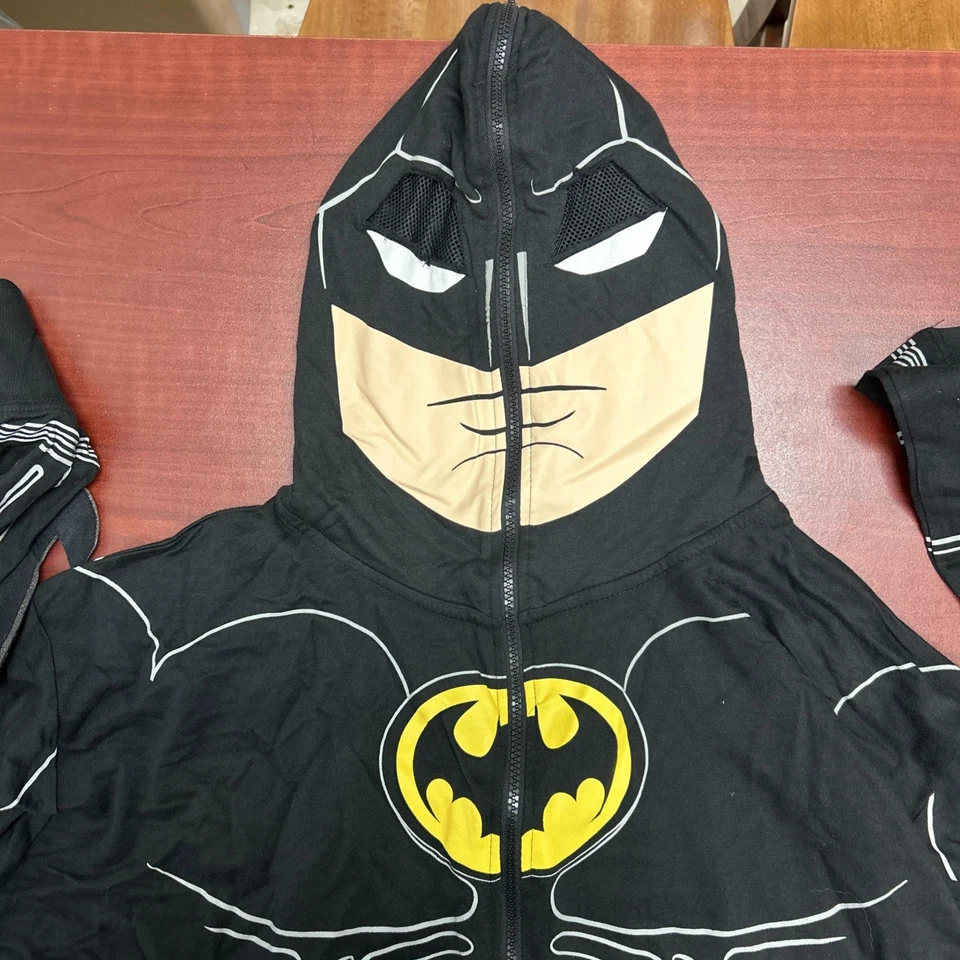 Disfraz de Halloween Batman Negro Vellón Mediano Adulto Una Pieza Cremallera Frontal L (38-38) Foto 2 de 2