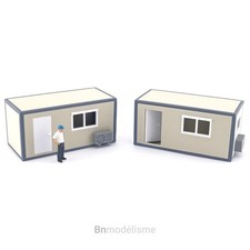 HO Bungalows de Chantier, 1/87 H0 Modélisme Décor Travaux Base Vie Construction