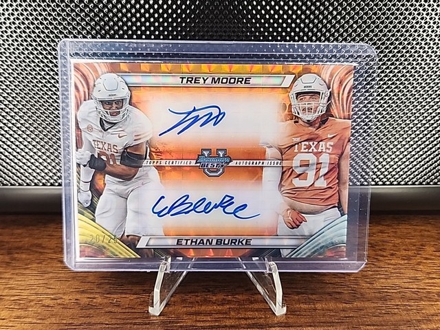 2024 Bowman U Best TREY MOORE/ETHAN BURKE Orange Dual Auto 20/25 TEXAS LONGHORNS
