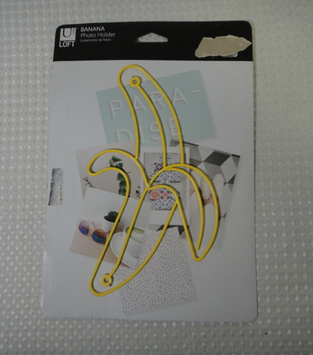 Yellow Banana Metal Wire Photo Holder Hanger Wall Decor by Umbra Loft New