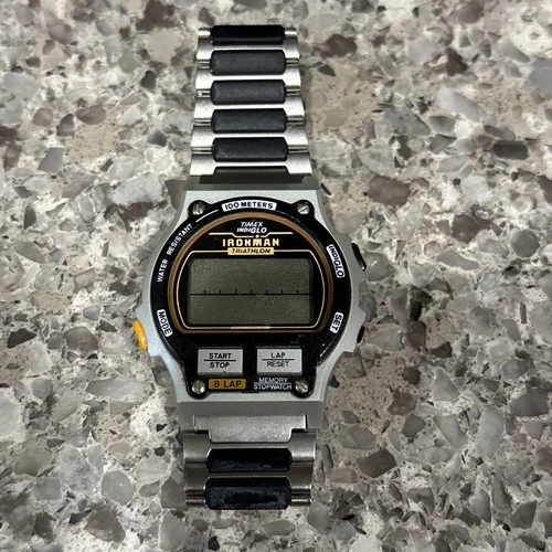 Timex Ironman 8 Lap Vintage Stainless Band Indiglo 100M