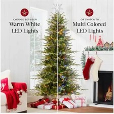 Stunning 12ft. Pre-Lit Artificial Aspen Slim Noble Fir Christmas Tree – 12ft