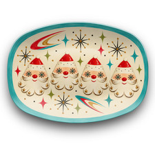 Atomic Starry Eyed SANTA platter Holt Howard Vintage Inspired Christmas 1950s 60
