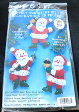 Design Works Crafts Felt Ornament Kit - 3 Santa Claus Ornaments 5333 NEW SEALED