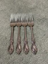 4 Oneida PLANTATION Dinner Forks 7 1/4" Community Stainless Flatware GUC