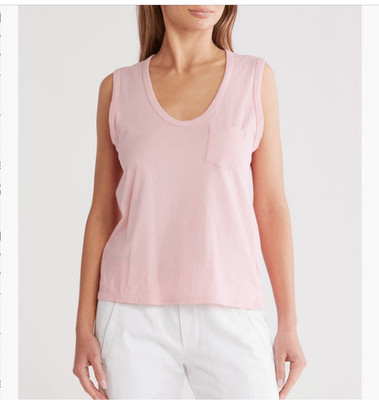 James Perse 100% cotton v-neck tank in peony color size 1/S NWT