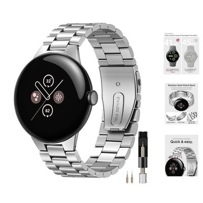Adjustable Stainless Steel Watch Band for Google Pixel 4/3/2/1 - Multiple Colors