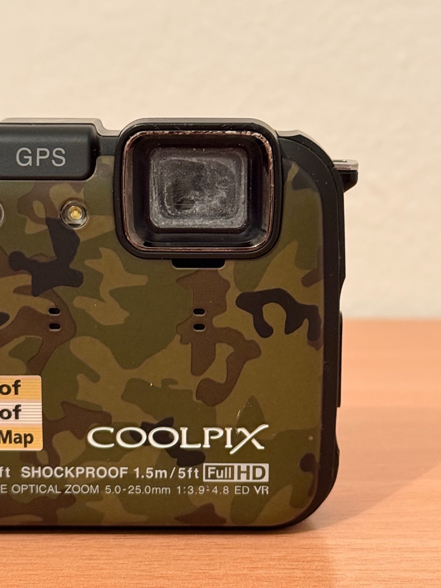 Nikon Coolpix AW100 Digital Camera (Camouflage/Army) – For Parts