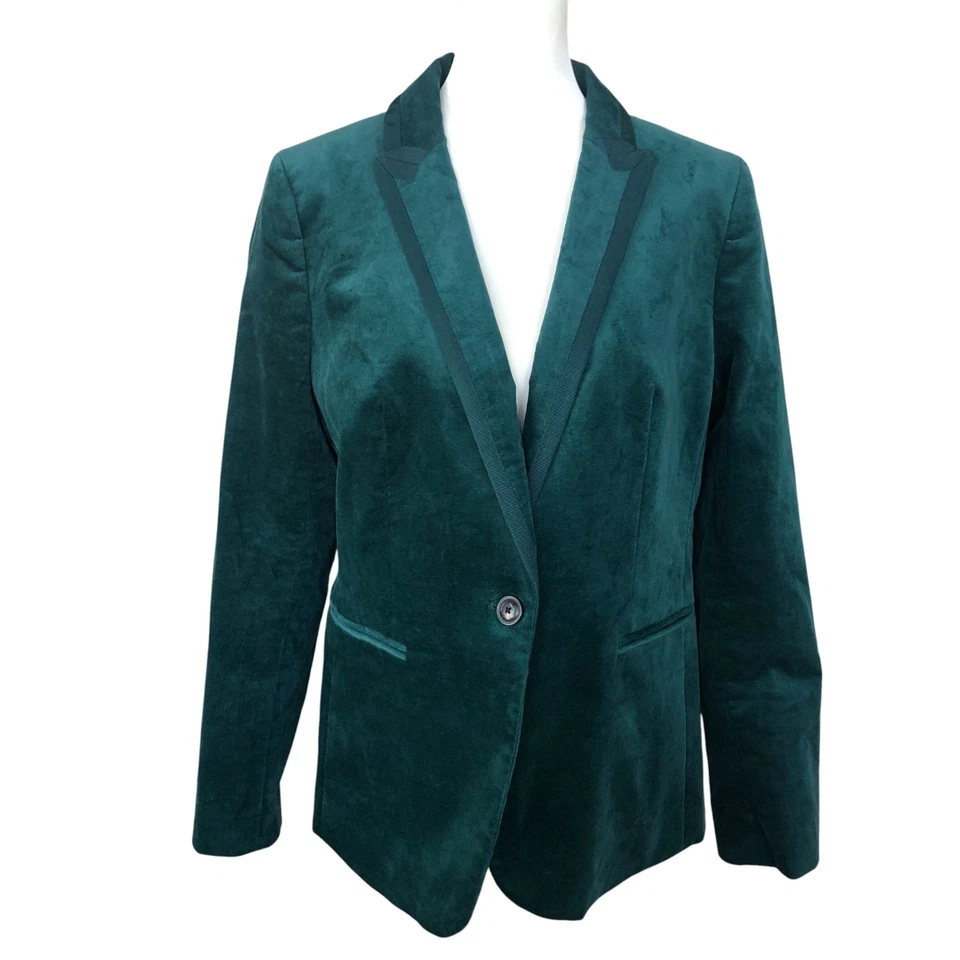 J. Blazer Crew Factory Nuevo con Etiquetas Terciopelo Verde Bosque Vacaciones Corpcore Formal Talla 12 Foto 2 de 4
