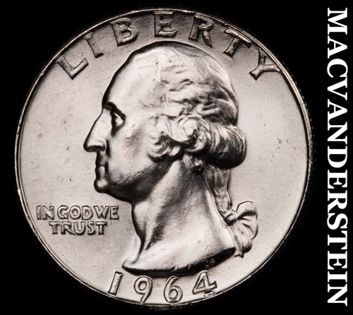 1964 Washington Quarter-Choice Gem Brilliant Unc Lustrous No Reserve #G7559
